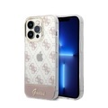 Guess - iPhone 14 Pro Max Hardcase Hülle 4G Pattern Script (GUHCP14XHG4MHP) - Rosa / Transparent