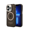 Guess - iPhone 14 Pro MagSafe Hardcase Hülle Metal Outline (GUHMP14LHTCMK) - Schwarz / Gold