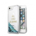 Guess - iPhone SE (2020) / 8 / 7 / 6S Hardcase Hülle Liquid Glitter Shine (GUHCP7GLUQBL) - Türkis / Transparent