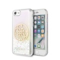 Guess - iPhone SE (2022/2020) / 8 / 7 / 6S Hardcase Hülle Liquid Glitter Circle Logo (GUHCI8LGIRGP) - Weiss / Transparent