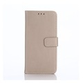 Samsung, Samsung Galaxy A5 (2017) Leder Tasche Hülle mit Kartenetui - Grau (Beige)