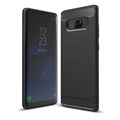 Samsung Galaxy Note 8 Gummi Case Schutzhülle im Carbon Look - Schwarz