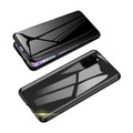 Samsung Galaxy S20 Magnetische Alu Schutzhülle mit Panzer Glas Backcover + Privacy Displayschutz (Magnet-Technologie) - Schwarz