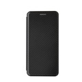 Samsung Galaxy S21 5G Leder Tasche Flip Cover Carbon Look - Schwarz