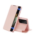 Dux Ducis - Samsung Galaxy S21 Ultra 5G Magnet Flip Wallet Cover Leder Tasche - Roségold