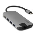 Epico - USB C Multiport Adapter Multimedia 2 mit USB C (PD) / 4K HDMI / 3x USB 3.0 / Gigabit Ethernet / SD & Micro SD Kartenlesegerät - Space Grey