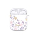 Hardcase Schutzhülle Abdeckung für Apple AirPods im Glitzer Blumen Design (Swarovski-Elements) für alle Airpod Generationen - Lila / Pink