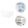(2er Set) 31x32cm Metall Ablage Schrank Organizer Universal Hänge Korb - Weiss