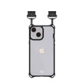 ITSkins - iPhone 13 Mini / 12 Mini Hybrid Sling Antimikrobielle Necklace Schutz Hardcase Hülle (Fallschutz 3 Meter) - Schwarz / Transparent