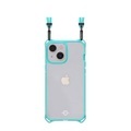 ITSkins - iPhone 13 Hybrid Sling Antimikrobielle Necklace Schutz Hardcase Hülle (Fallschutz 3 Meter) - Türkis / Transparent