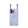ITSkins - iPhone 13 Pro Hybrid Sling Antimikrobielle Necklace Schutz Hardcase Hülle (Fallschutz 3 Meter) - Lila / Transparent