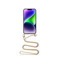 Apfelkiste © - iPhone 14 Plus Necklace Gummi Hülle Air Cushion Fallschutz + Schlangenkette (1.2m) - Gold