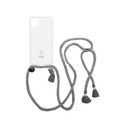 ETUUI - iPhone 11 / iPhone Xr Necklace Hybrid TPU Hülle Air Cushion Fallschutz + Handykette - Hellgrau