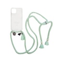 ETUUI - iPhone 12 Mini Necklace Hybrid TPU Hülle Air Cushion Fallschutz + Handykette - Türkis