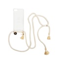3mm, ETUUI - iPhone SE (2020) / 8 / 7 / 6S Necklace Hybrid TPU Hülle Air Cushion Fallschutz + Handykette - Weiss