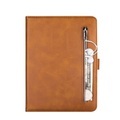 iPad 2 / 3 / 4 Leder Tasche Flip Cover mit Reissverschluss - Braun