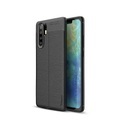 IPAKY - Huawei P30 Pro Gummi Hülle Litchi Look - Schwarz