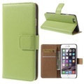 iPhone 6 / 6S Echtleder Tasche Flip Cover mit Karten Etui - Grün