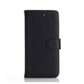 iPhone 8 Plus / 7 Plus Leder Tasche Flipcover Wallet mit Kartenfächern - Schwarz