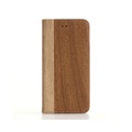 Apple, iPhone 8 / iPhone 7 Leder Bookstyle Tasche im Holz Look - Braun