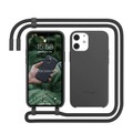 Woodcessories - iPhone 11 / iPhone Xr Change Necklace BioCase Schutzhülle Vegan Biologisch Abbaubar + Handykette (CHA014) - Schwarz