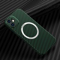 iPhone 12 MagSafe Hardcase Hülle im Carbon Look - Grün