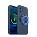 iPhone 12 Mini MagSafe Silikon Case Hülle + Kameraschutz - Dunkelblau