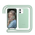 Woodcessories - iPhone 12 Mini Change Necklace BioCase Schutzhülle Vegan Biologisch Abbaubar + Handykette (CHA026) - Mint Green (Grün)