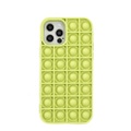 iPhone 12 / iPhone 12 Pro 2in1 Silikon Bubbles Hülle + Anti Stress Pop It Fidget Rückseite - Grün