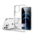iPhone 12 / iPhone 12 Pro Gummi Case Schutzhülle + Aluminium Kickstand - Transparent