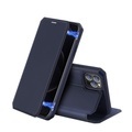 Apple, Dux Ducis - iPhone 12 Pro Max Magnet Flip Wallet Cover Leder Tasche - Dunkelblau
