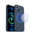 iPhone 12 Pro MagSafe Silikon Case Hülle + Kameraschutz - Dunkelblau