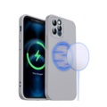 iPhone 12 Pro MagSafe Silikon Case Hülle + Kameraschutz - Grau