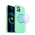 iPhone 12 Pro MagSafe Silikon Case Hülle + Kameraschutz - Grün