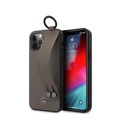 Mercedes Benz - iPhone 12 / iPhone 12 Pro Echtleder Hülle Hand Strap (MEHCP12MLSSBR) - Braun