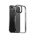 Baseus - iPhone 13 Hardcase Hülle Anti-Fingerprint + Galvanisierter Rahmen - Schwarz / Transparent