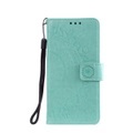 iPhone 13 Leder Tasche Wallet - Mandala Flowers - Türkis