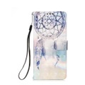iPhone 13 Pro Leder Tasche Portemonnaie Traumfänger - Blau / Weiss