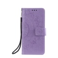 iPhone 13 Pro Leder Tasche Wallet - Mandala Flowers - Lila