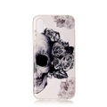 Apfelkiste © - iPhone Xs / X Gummi Case Hülle Ultra Thin Totenkopf mit Rosen - Transparent