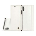 Apple, Caseme - iPhone Xs / X Leder Tasche Flip Wallet Etui - Weiss
