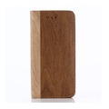Apple, iPhone Xs / X Leder Bookstyle Tasche im Holz Look - Braun