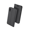 Dux Ducis - iPhone Xr Flip Wallet Cover Leder Tasche - Dunkelgrau