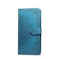 iPhone Xr Leder Tasche Flip Cover Mandala - Blau