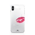 Apple, White Diamonds - iPhone Xs / X Hardcase Hülle Lipstick Kiss mit Swarovski Kristallen (1360LIP60) - Transparent