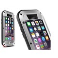 LOVE MEI - iPhone 6 / 6S Silikon Metall Outdoor Case + Gorilla Glas - Silber