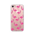 Apfelkiste © - iPhone 8 / 7 / 6S / 6 Gummi Case Hülle Ultra Thin Pinke Flamingos - Transparent