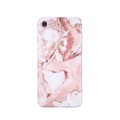 iPhone 8 / iPhone 7 Gummi Case Hülle Marble Marmor Design - Rosa / Weiss