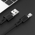 Joyroom - (1.2m) 2.4A USB A auf USB C Kevlar® Schnellladekabel Silikon Datenkabel - Schwarz