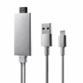 Apple, Lightning auf HDMI 1080p HDTV Adapter Kabel für Apple iPhone / iPad - Silber